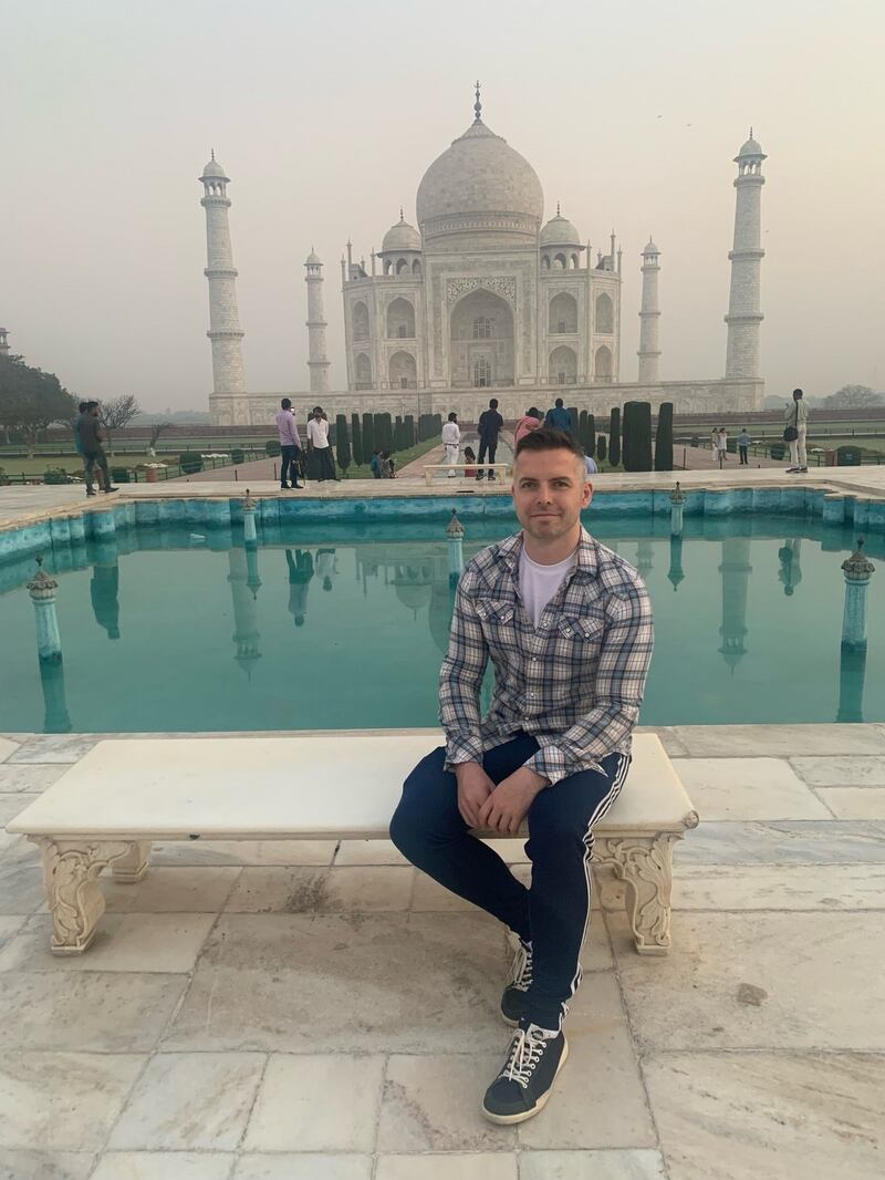 Jamie O’Connell at the Taj Mahal