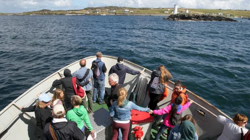 Approaching Inishbofin. Photograph: Joe O’Shaughnessy