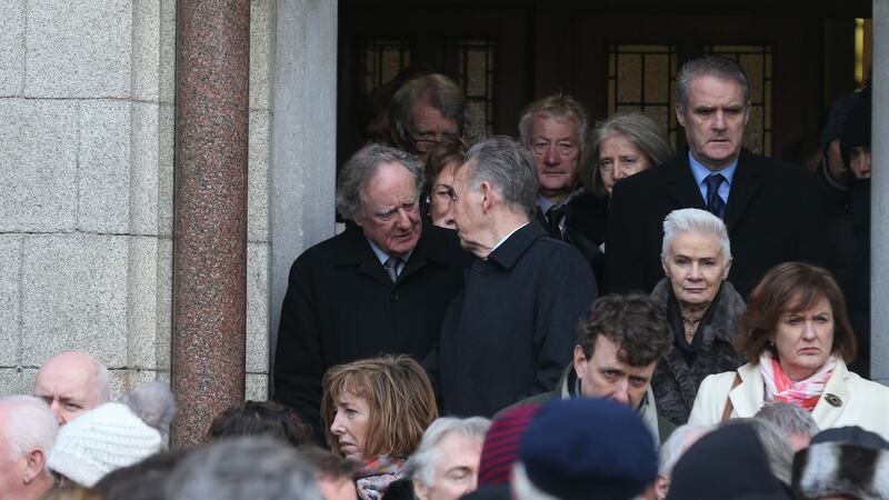 Vincent Browne pictured at the funeral of Judge Donal Barrington at St Patrick’s Church, Monkstown Co Dublin. Photograph: Stephen Collins/Collins Photos