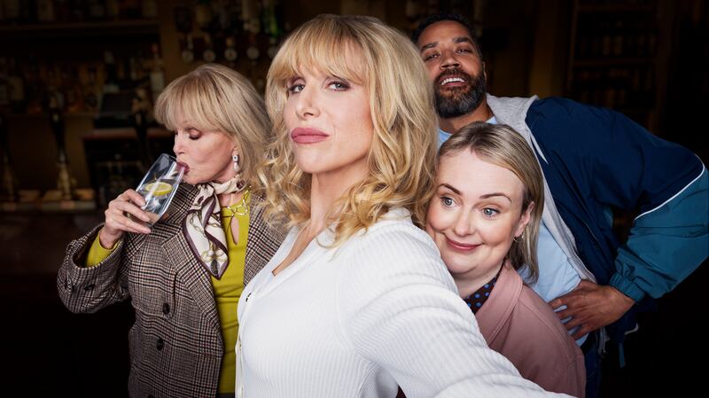 Amandaland: Joanna Lumley, Lucy Punch, Samuel Anderson and Philippa Dunne. Photograph: Natalie Seery/BBC/Merman