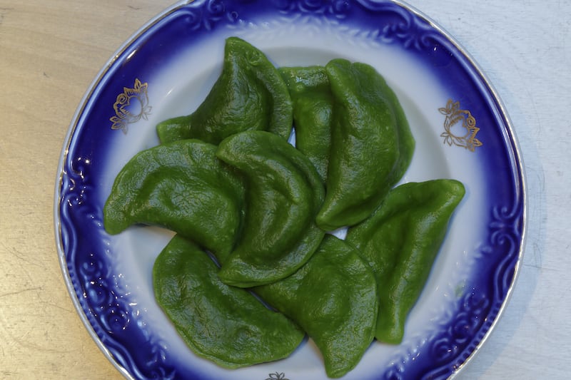 Cheesy spinach varenyky (dumplings). Photograph: Nick Bradshaw