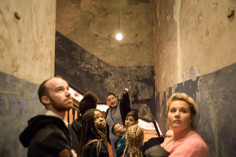 Tracey Bardon leads a tour in Henrietta Street. Photograph: Ste Murray