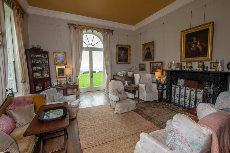 The drawingroom features Indo-Gothic pelmets, purchased at auction. Photograph: Michael Mac Sweeney/Provision