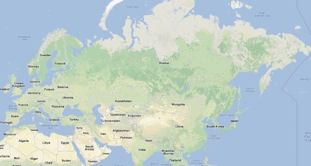 A magnitude 8.2 earthquake originated in the Sea of Okhotsk today. Image: Google Maps