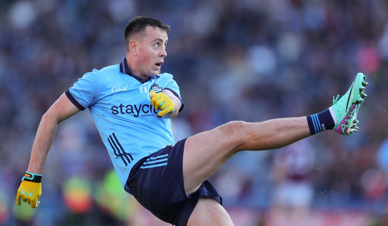 There has been plenty of discussion about Dublin not having a left-footed free-taker for Cormac Costello’s late effort against Galway. Photograph: James Crombie/Inpho