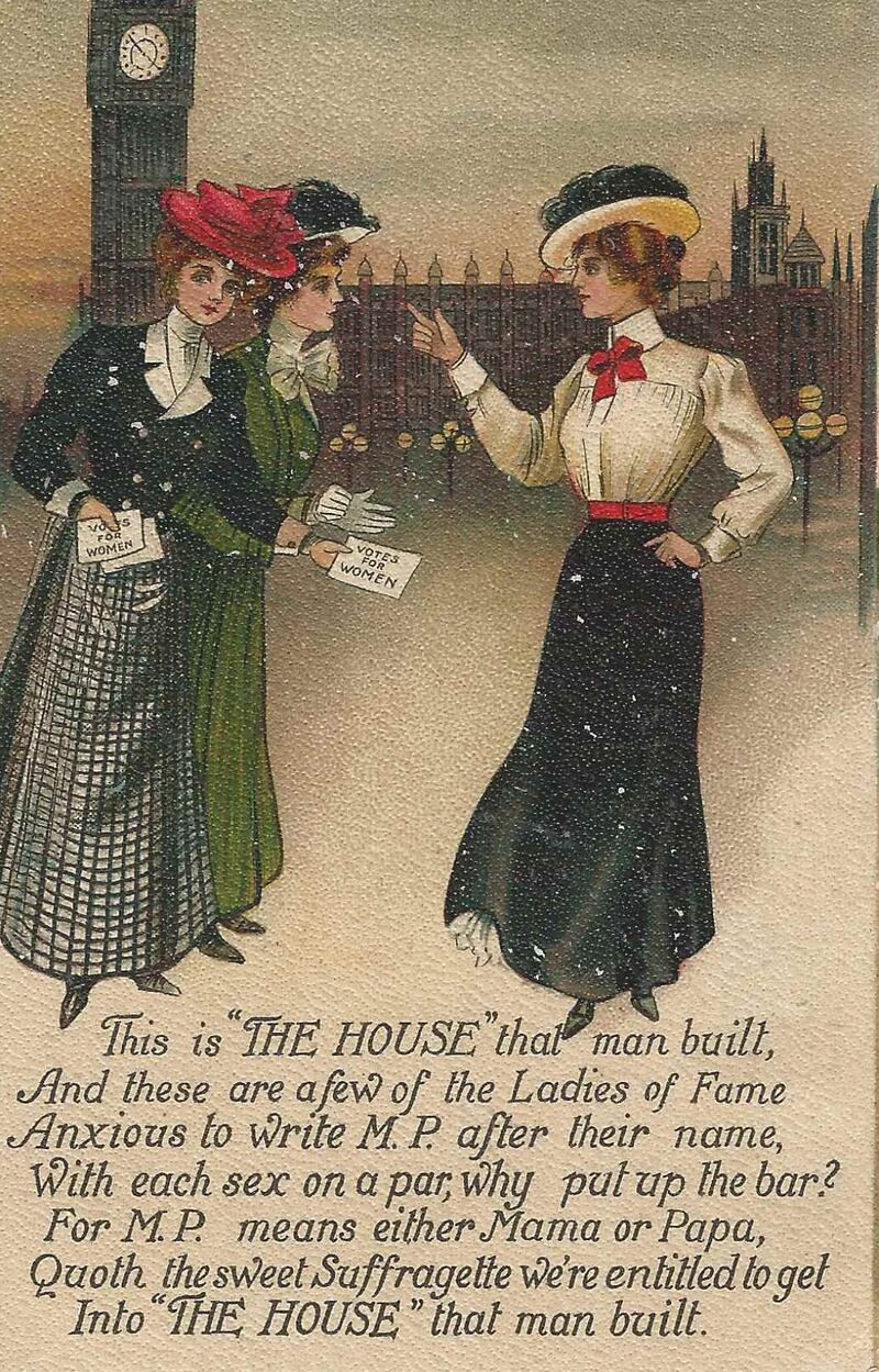 Pro-suffragette postcard. Image: Courtesy of the National Print Museum