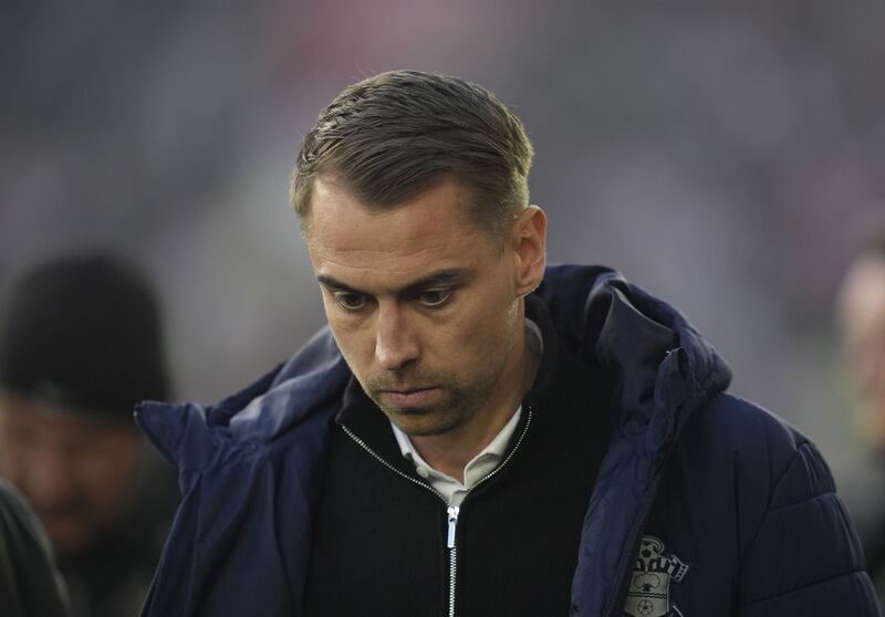 Southampton manager Tonda Eckert. Southampton have been expelled from the Championship playoffs in relation to spying charges, the EFL has announced. Photograph: Andrew Matthews/PA Wire