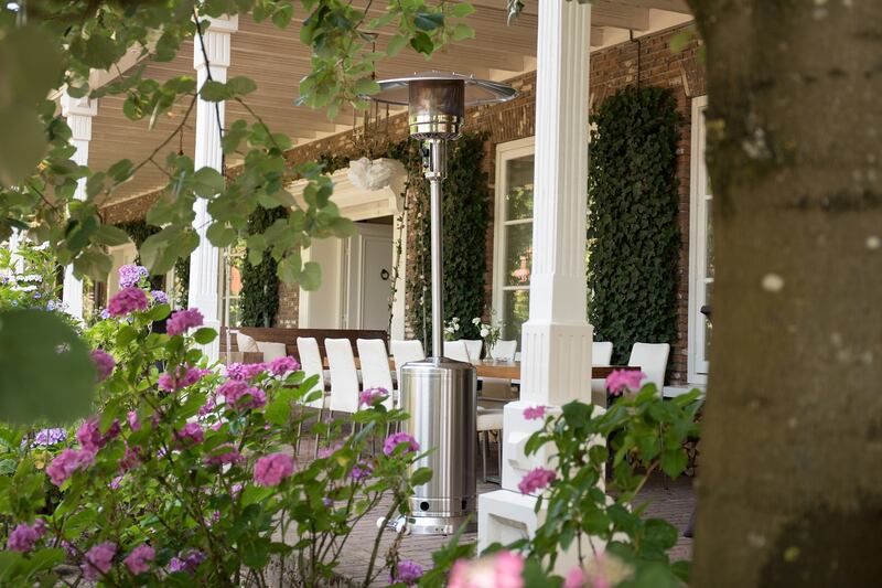 The Ritual grey gas patio heater