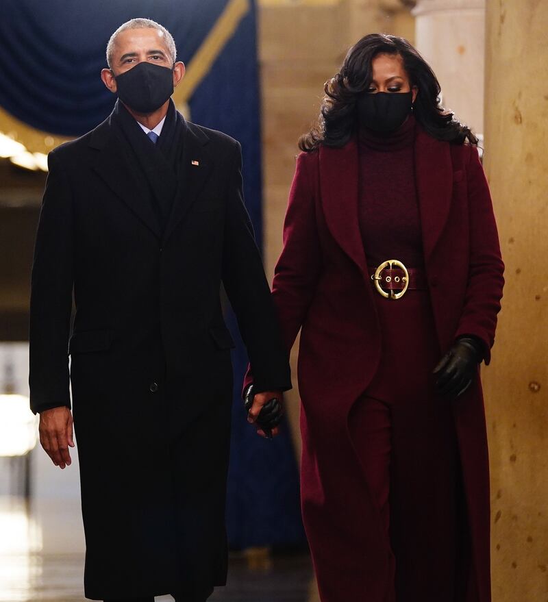 Former US president Barack Obama and Michelle Obama. Photograph: EPA/Jim Lo Scalzo