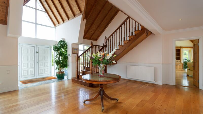 Double-height hall.