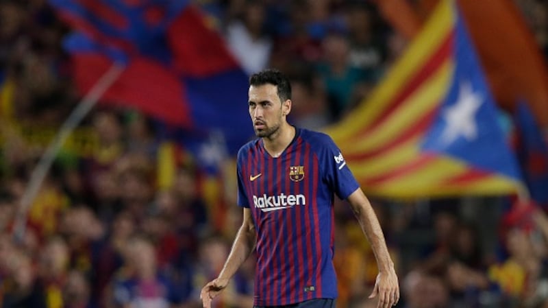 Barcelona’s Catalan midfielder Sergio Busquets in action at the Camp Nou. Photograph: Getty Images