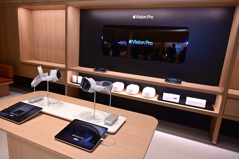 Visitors to the Apple store can avail of a 30-minute demo of the Apple Vision Pro. Photograph: Arthur Allison/Pacemaker Press