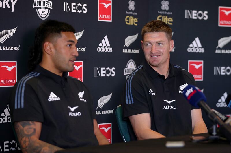 Rieko Ioane and Jordie Barrett have skills that complement each other when they play for New Zealand. Photograph: Ryan Hiscott/Getty Images