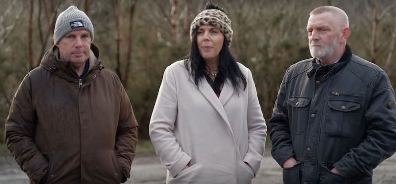 Siblings David McBride, Helen Ward and John Dowling. Photograph: RTÉ