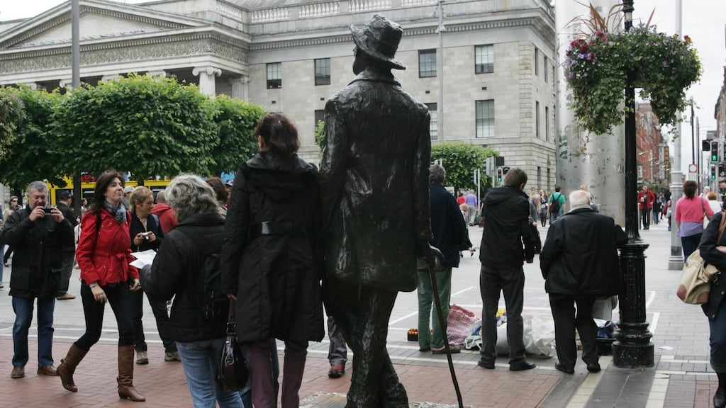 The statue of James Joyce off O’Connell Street. In a modern day Ireland where Irish writers in the English language would be seen as an unfortunate blip in a living literature 2,000 years old, where would Joyce fit in? Photograph: Cyril Byrne