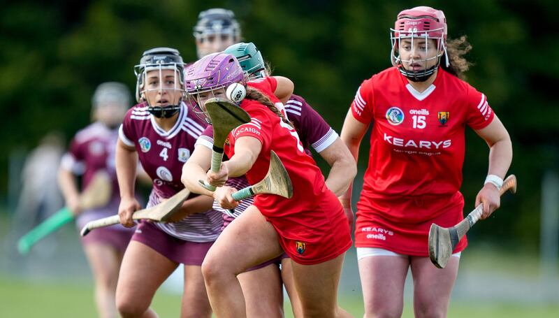 Cork's Orlaith Cahalane in action against Galway at Duggan Park, Ballinasloe. Galway triumphed 0-14 to 0-9 to book their final place. Photograph: James Lawlor/Inpho 