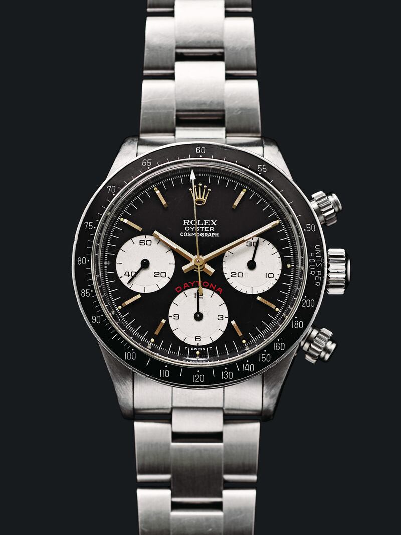 In October 2017, Paul Newman’s old Rolex sold for a world-record $17.8 million at a New York auction. Photograph: Stephen Lewis.