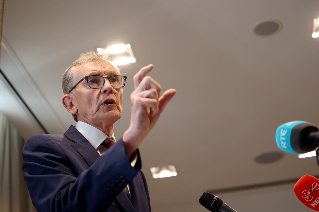 Dr Gabriel Scally briefing media in Dublin on the review of the implementation of recommendations of the scoping inquiry into the CervicalCheck screening programme. Photograph: Sam Boal / RollingNews.ie