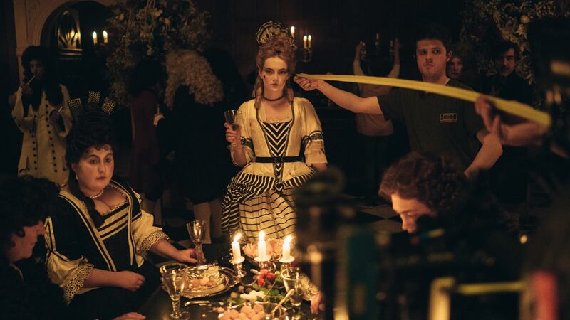 Emma Stone on the set of The Favourite. Photograph: Atsushi Nishijima