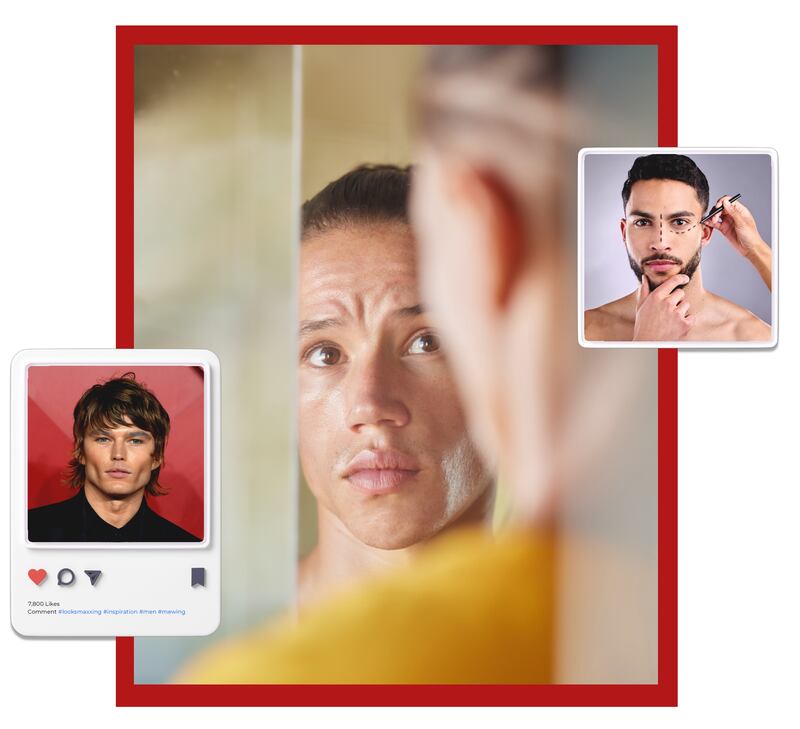Looksmax illustrations - Instagram post mockup