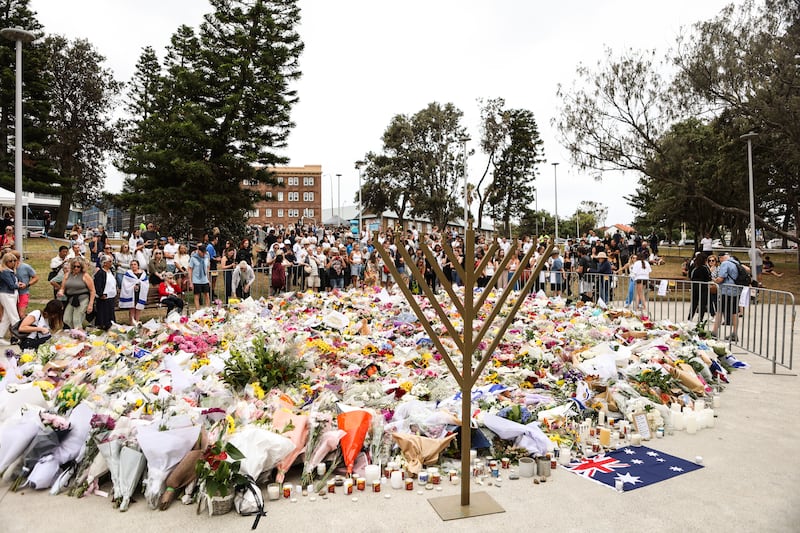 A view of the vigil at Bondi Pavilion, Sydney. Photograph: Evan Treacy for The Irish Times