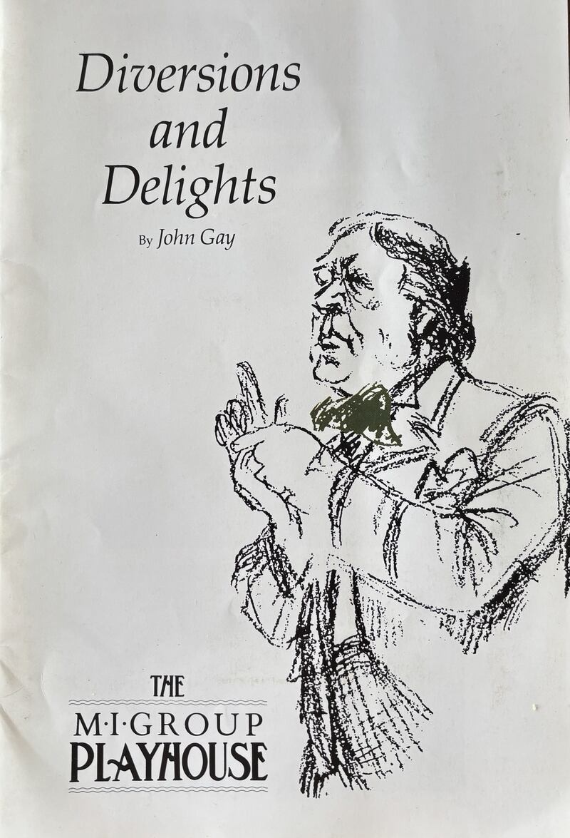 The programme for Diversions and Delights, staged in 1990. 