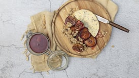 Crozier Blue cheese, roasted plums and figs, oatcake crumble