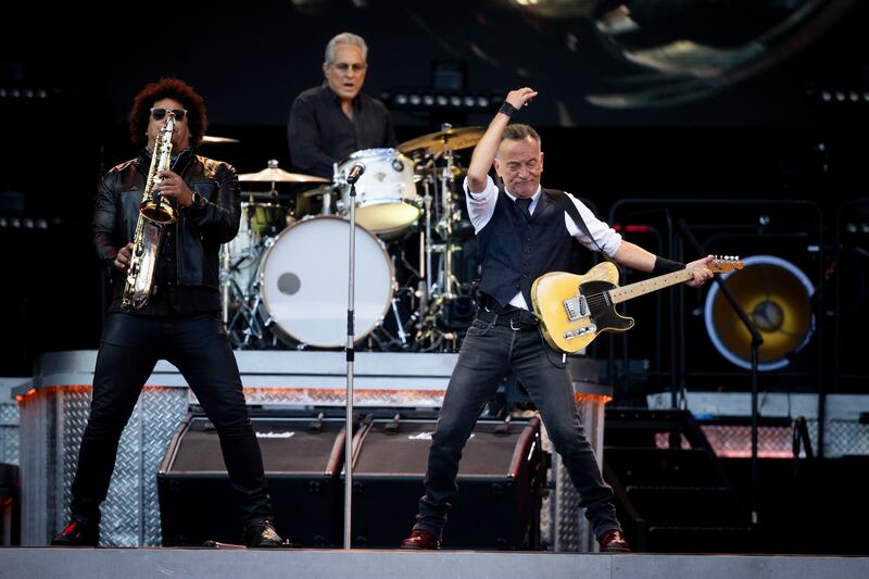Bruce Springsteen and Jake Clemons performing at Croke Park. Photograph: Tom Honan