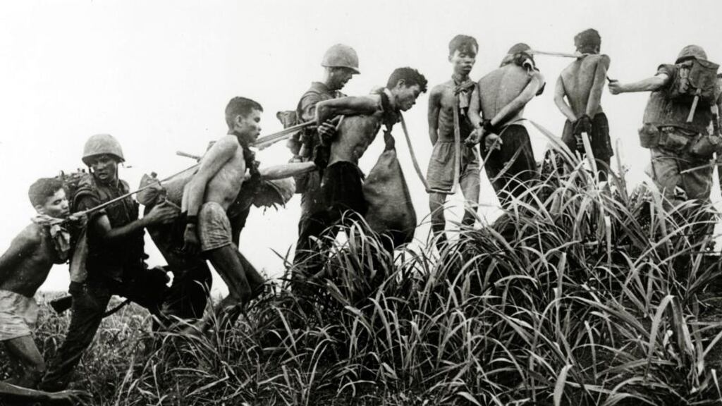 Captured Viet Cong prisoners being moved by US marines in March 1965, during the Vietnam war. A new documentary on the last days of the war sheds light on the calamitous errors made by US president Gerald Ford’s administration. Photograph: Rolls Press/Popperfoto/Getty Images