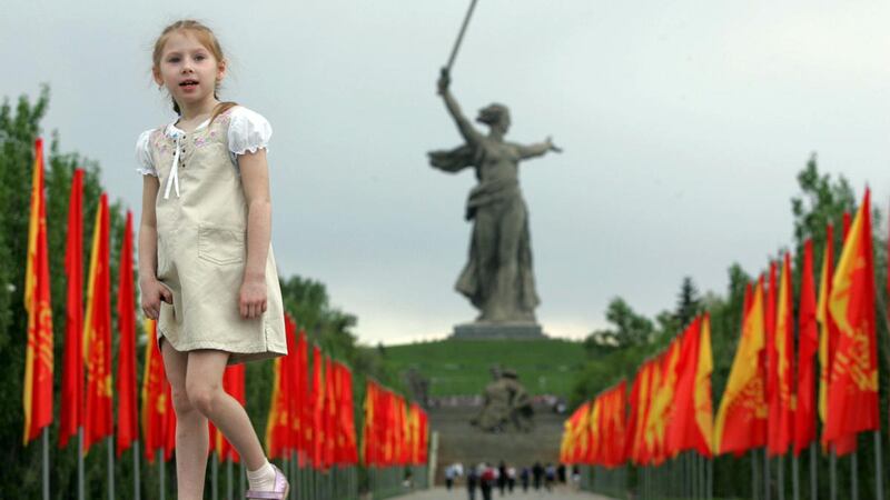 The Motherland Calls statue at the Mamayev Kurgan memorial complex for all the Soviet Soldiers who died in Stalingrad. Photograph: Mikhail Mordasov/AFP/Getty Images