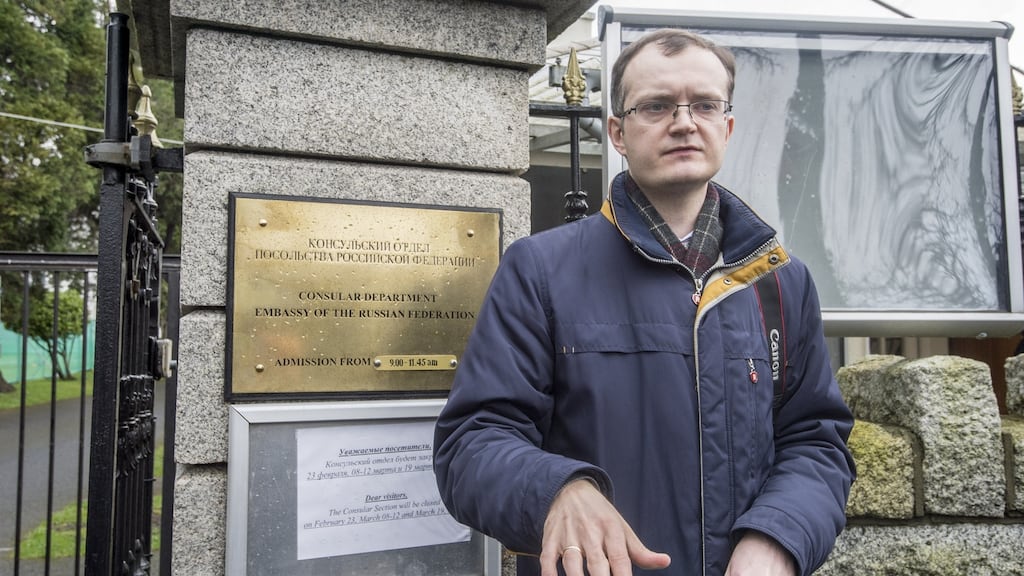 Russian embassy spokesman Vasily Velichkin: “In response to their unjustified expulsions of Russian diplomats based on Britain’s proof-free accusations of Russia related to the Skripal case, it should not come as a surprise.” Photograph: Brenda Fitzsimons