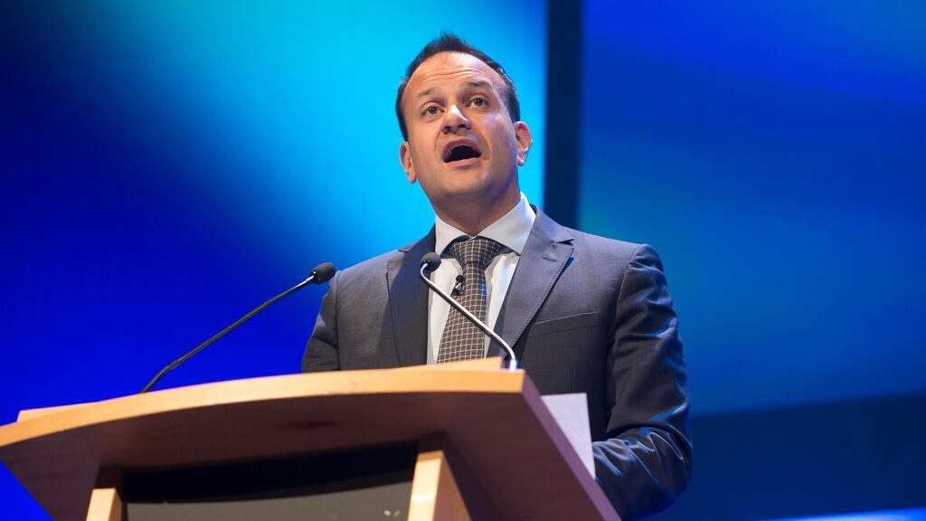 Taoiseach Leo Varadkar TD at the Data Summit in the Convention Centre, Dublin on Thursday. Photograph: Gareth Chaney Collins