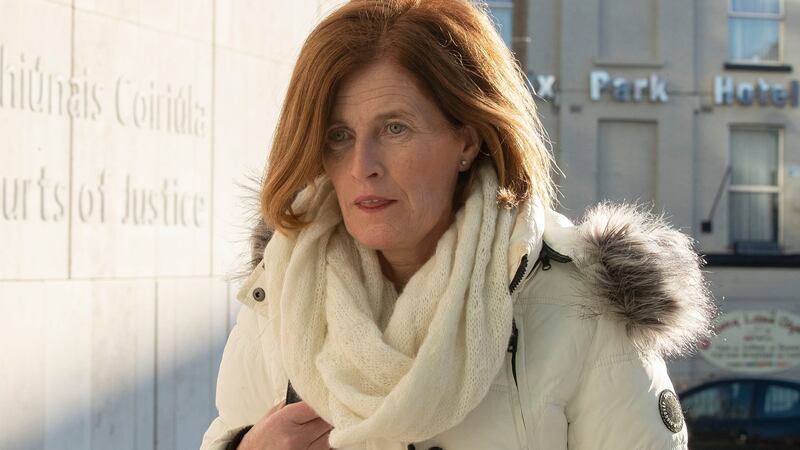 Mary Lowry arrives at  the Central Criminal Court in Dublin to give evidence in the trial of Patrick Quirke. Photograph: Collins Courts