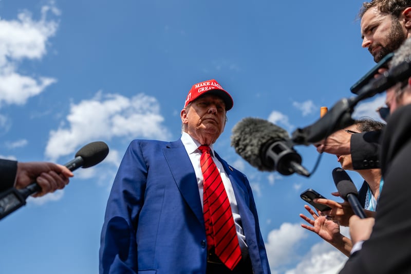 President Donald Trump: 'This is a War that could have gone on for years, and destroyed the entire Middle East, but it didn’t, and never will!.' Photograph: Eric Lee/The New York Times
                      