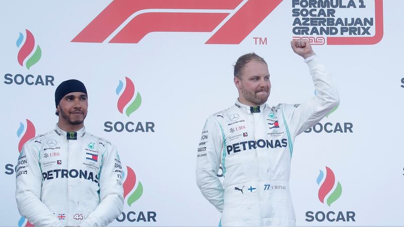 Lewis Hamilton finished behind Valtteri Bottas in Azerbaijan. Photograph: Maxim Shemetov/Reuters