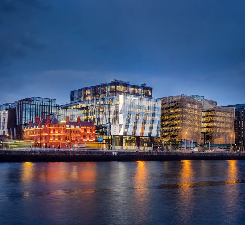 Salesforce Tower in Dublin city centre. In a bid to improve office attendance, the company is promising to donate $10 to charity per day on behalf of any employee who comes into the office. Photograph: Shutterstock
