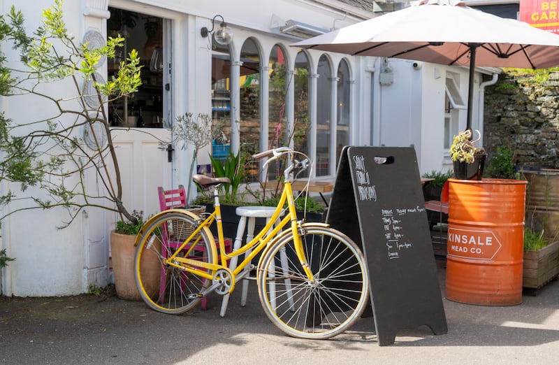 The terrace to the front of Saint Francis Provisions. Photograph: John Allen