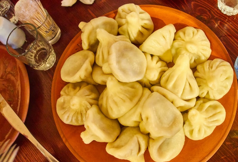 Georgian speciality Khinkali, dumplings filled with meat or cheese. Photograph: Getty Images