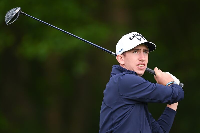 Tom McKibbin of Northern Ireland plays a shot before the European Open at Green Eagle Golf Course. Photograph: Stuart Franklin/Getty