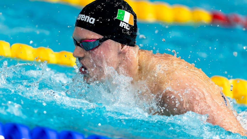 Brendan Hyland broke the Irish record in the 100m butterfly at the Fina World Swimming Championships in China. Photograph: Andrea Staccioli/Inpho
