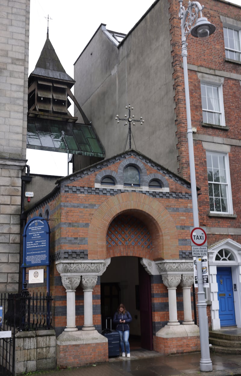 The entrance to the Newman University Church. Photograph: Chris Maddaloni