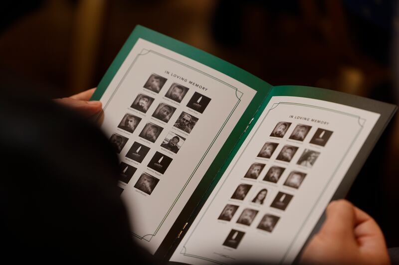 12/07/2023 - NEWS- A special memorial service, at Iveagh House,  in honor of the 32 GOAL colleagues lost in the Türkiye-Syria earthquakes in Febriary 2023. Photograph: Alan Betson / The Irish Times

