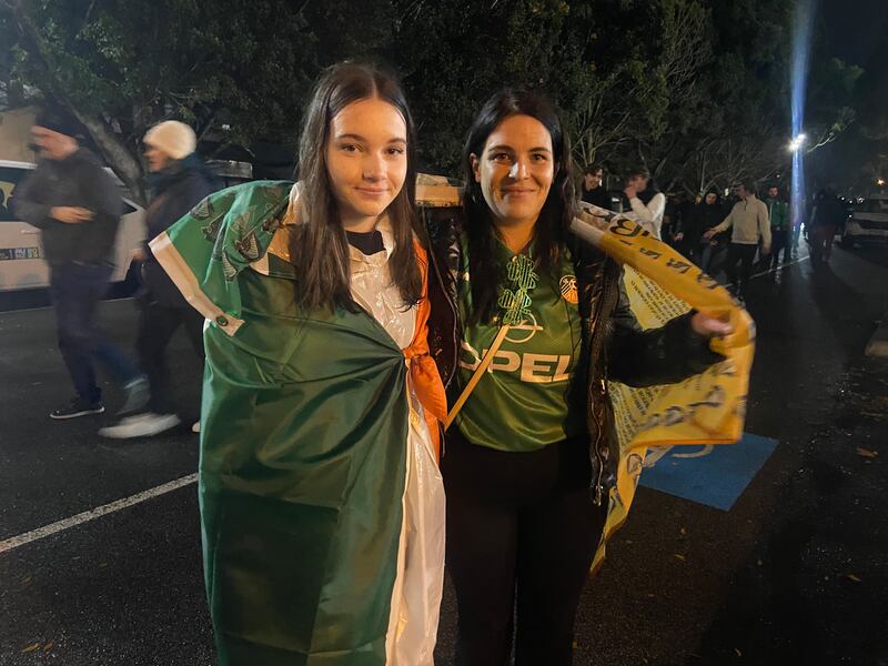 Laura Flemming, with daughter Heidi, described McCabe's goal direct from a corner as 'unreal'. 