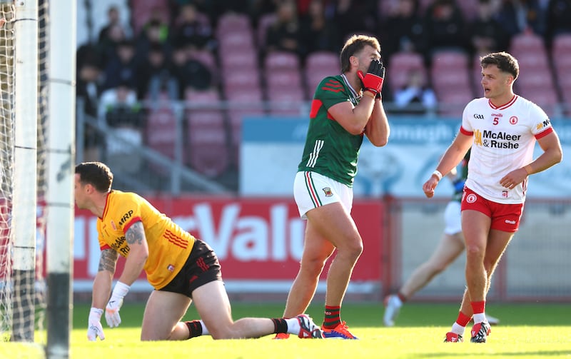 Aidan O’Shea after a missed goal chance against Tyrone. Photograph: James Crombie/Inpho