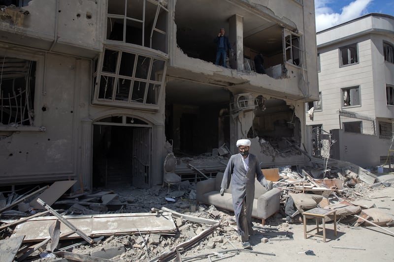 The aftermath of Israeli-US airstrikes in Tehran, Iran, on Monday, March 30th. Photograph: Arash Khamooshi/The New York Times
                      