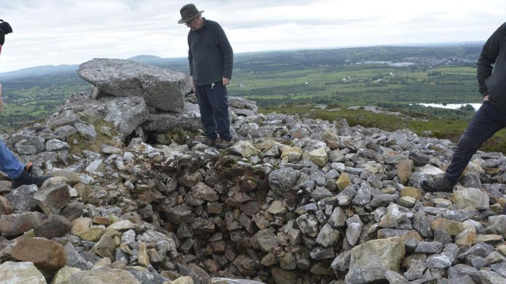 Pádraig Meehan surveys the damaged Teach Cailleach a’ Bheara passage tomb in Ballygawley, Co Sligo.