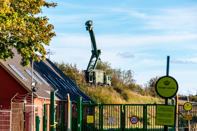 A mobile radar installation at a Danish military site on the coast of Oresund, the sea between Denmark and Sweden. Photograph: Steven Knap/Ritzau Scanpix/AP