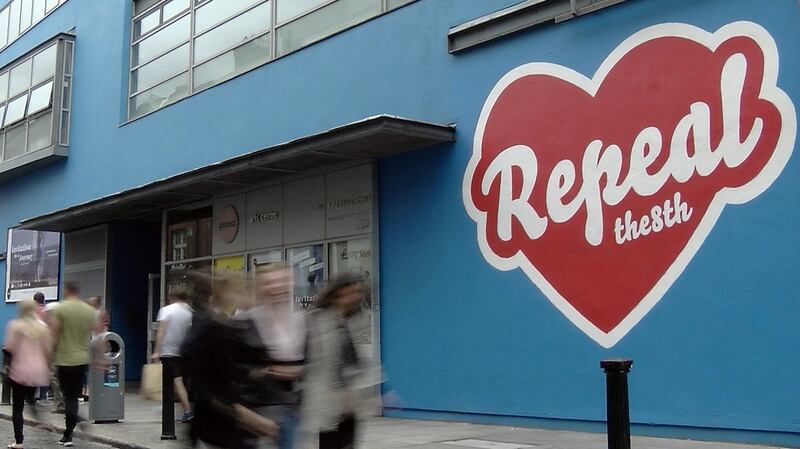 Maser’s  Repeal the Eight mural on the Project Arts Building: “I had a good chat with my mum and my sister about it and that confirmed I was doing the right thing”. The painting was subject to planning permission and was later  removed. Photograph: Enda O’Dowd
