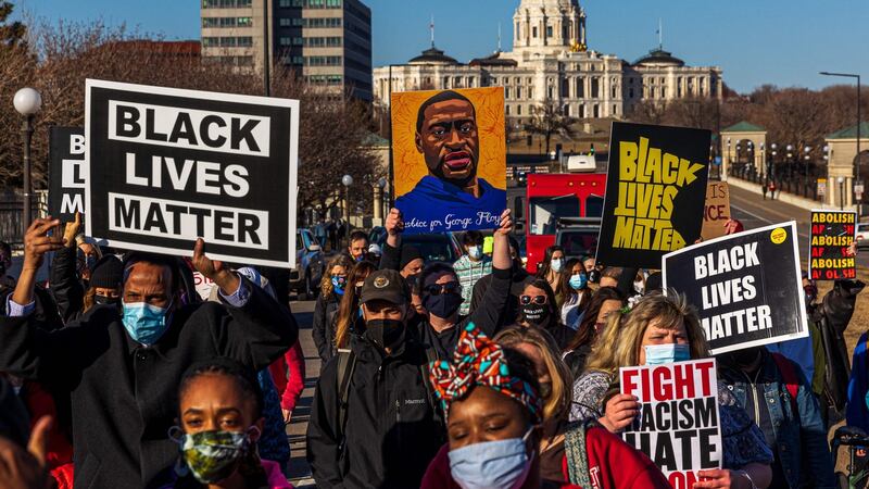 Black Lives Matter protesters in  in Saint Paul, Minnesota, on March 19th. Photograph: Kerem Yucel/AFP via Getty Images