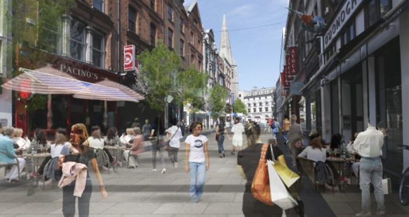 Suffolk Street, as envisaged in the Dublin City Centre Transport Study document, published today.